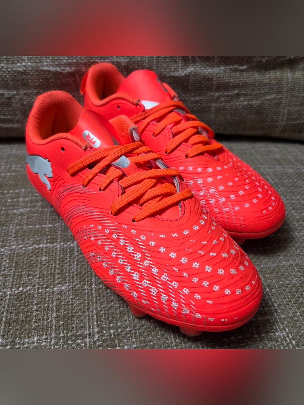 Puma Future 7 Play FG/AG Youth Soccer Cleats Orange Pink 108723-01 Size US 3